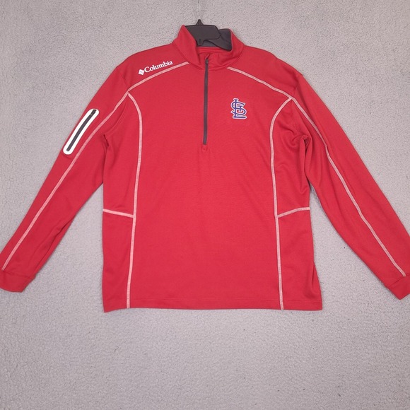 Columbia‎ Shotgun Golf 1/4 Zip Mens Large Red St. Louis Cardinals - Picture 1 of 13